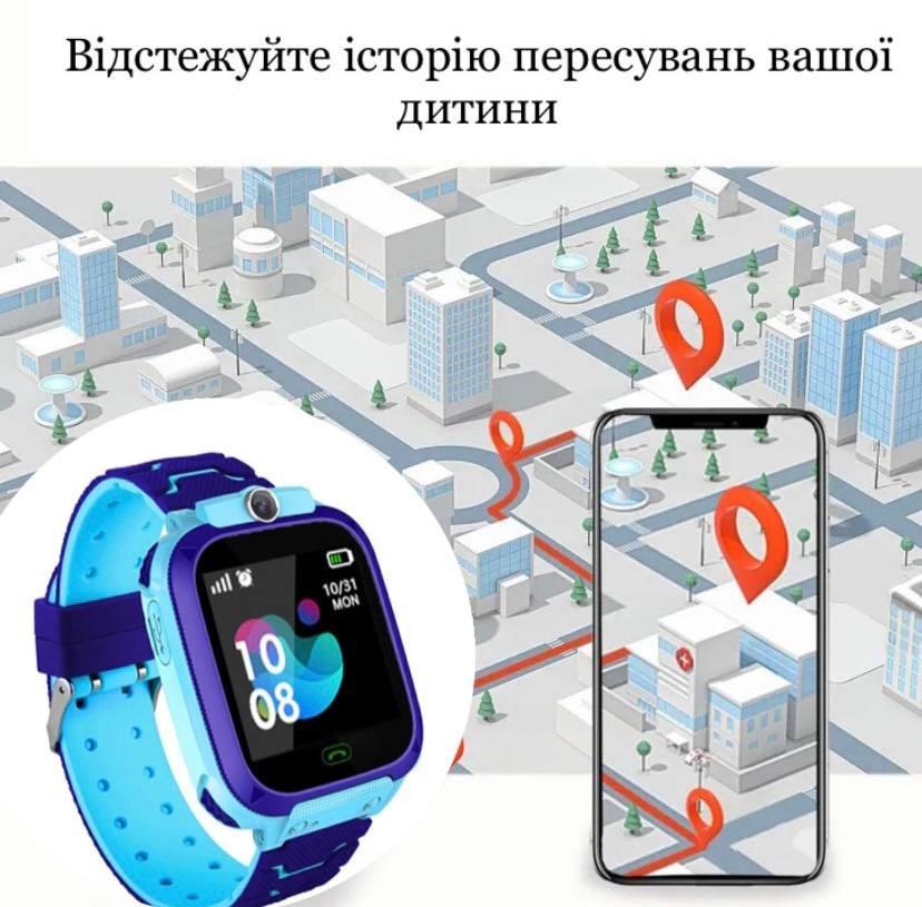 Смарт-часы детские Q12 водонепроницаемые 2G/GPS Синий (75566445) - фото 7