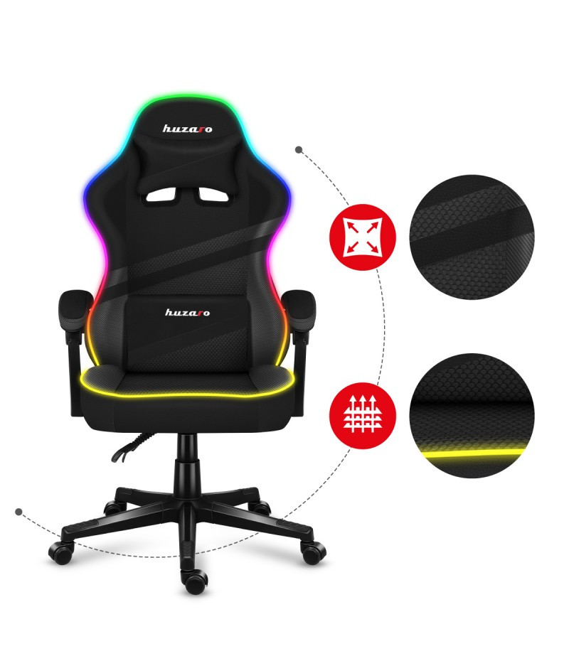 Кресло компьютерное Huzaro Force 4.4 RGB Black (4.4 RGB Black) - фото 9