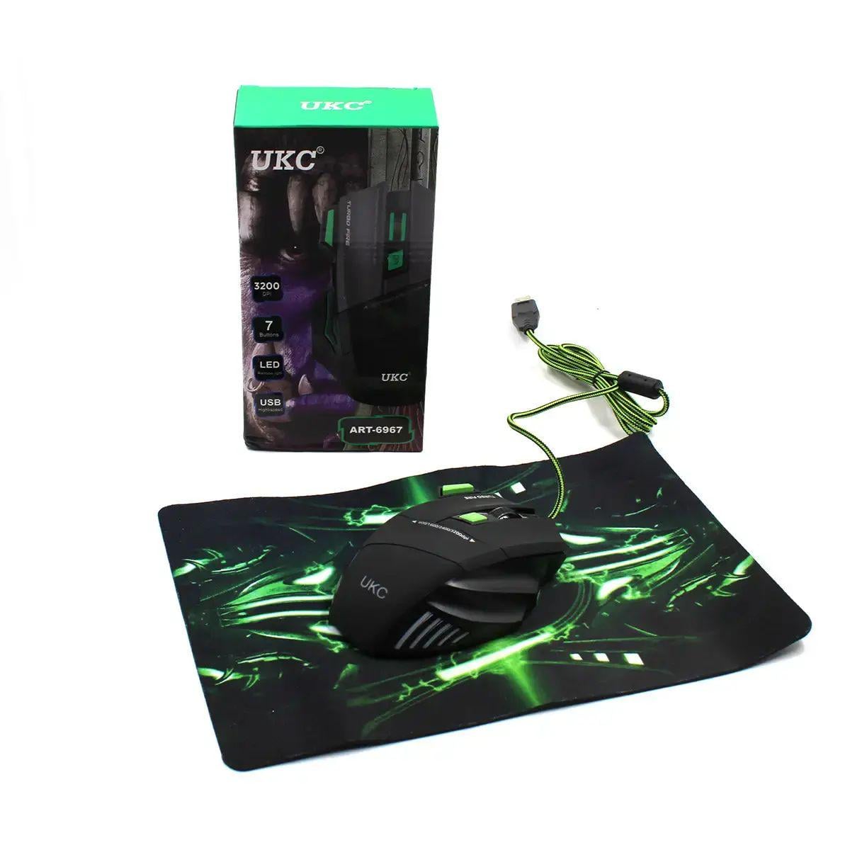 Мышка проводная игровая GAMING MOUSE + PAD X7S 7D/6967 USB 2.0 5500 dpi 4 режима чувствительности Черный (opt-104011)