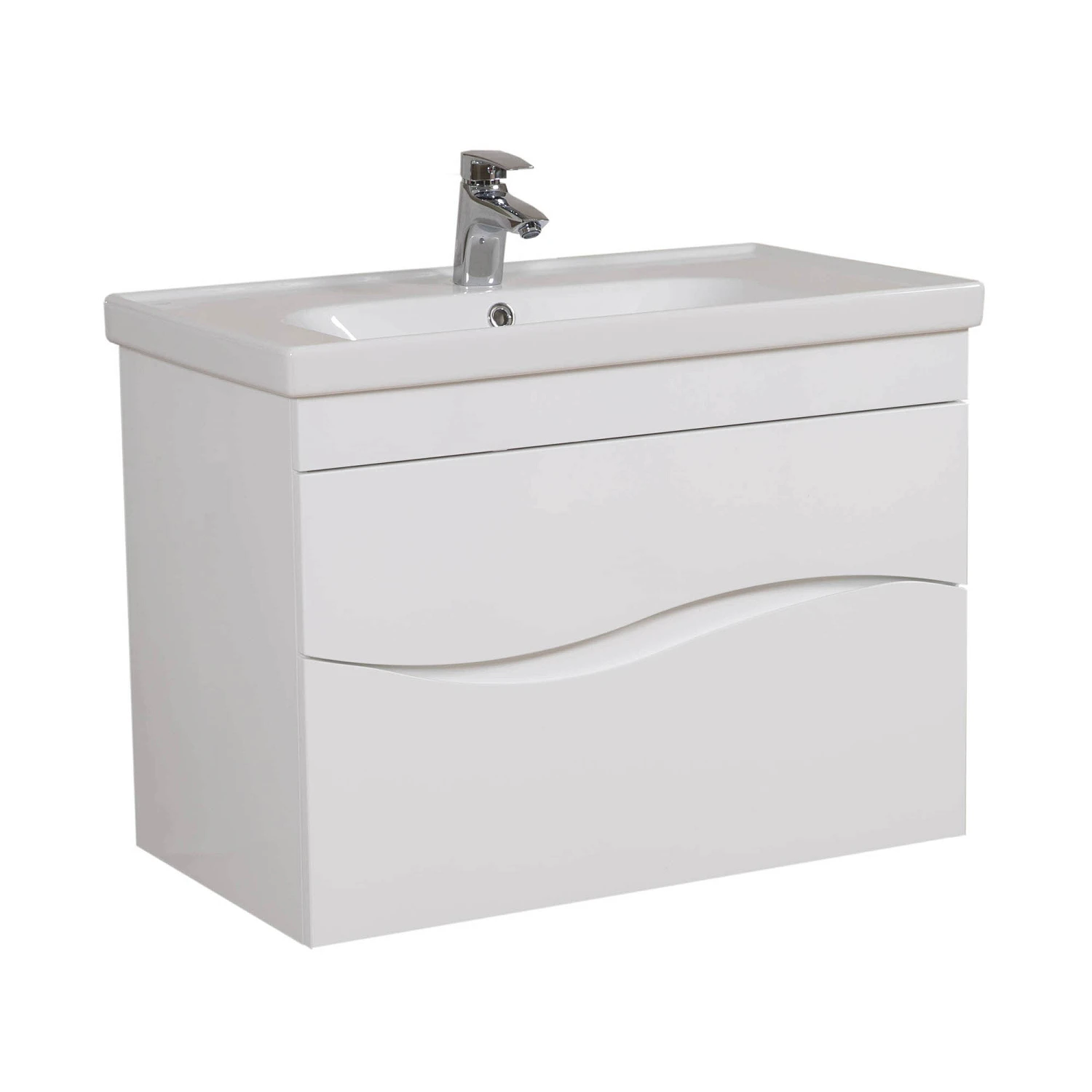 Тумба у ванну Aqua Rodos Альфа 80x45 підвісна з умивальником CeraStyle Еліт Білий (АР000040168)