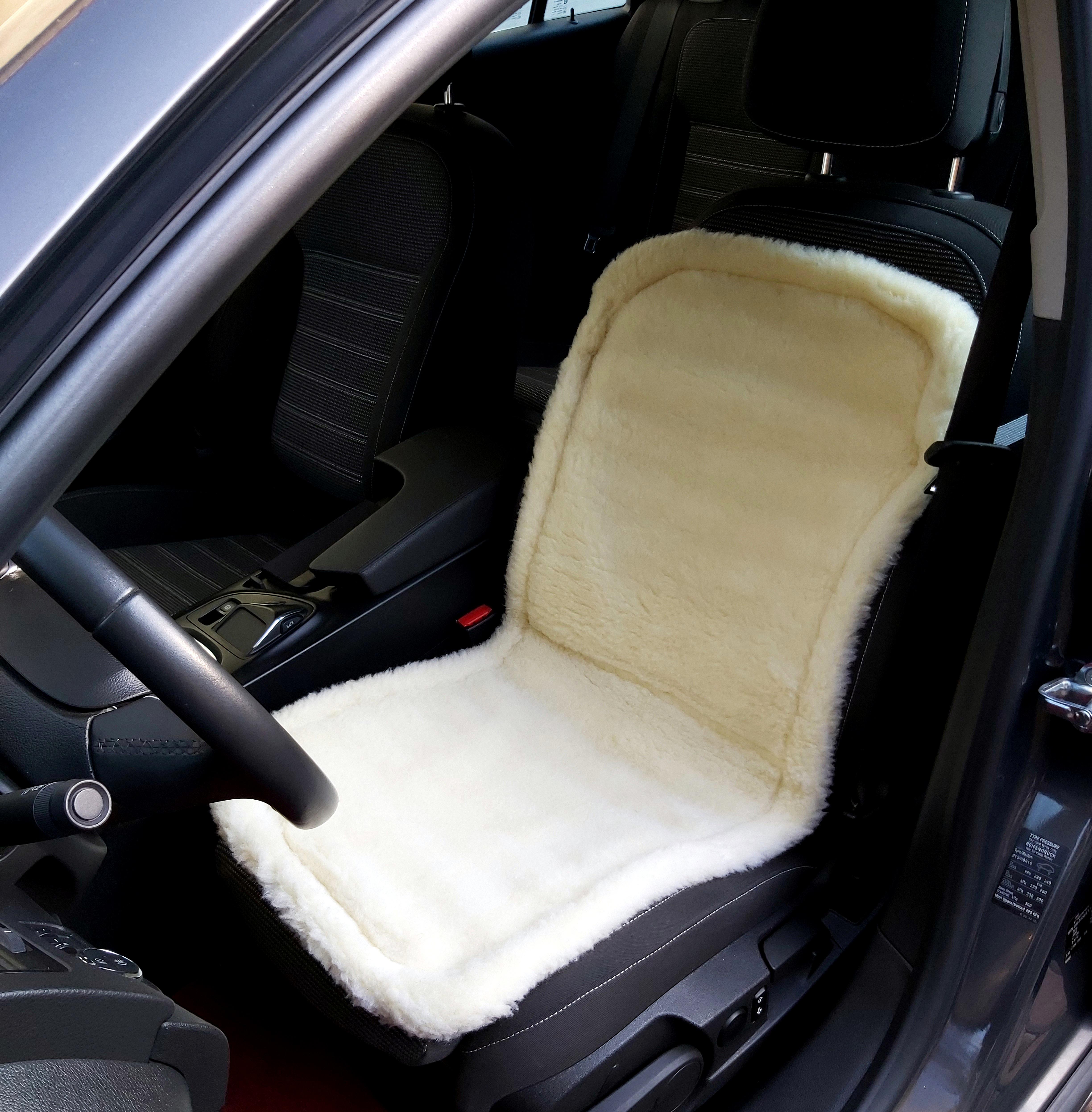 Накидки на сиденье автомобиля из овчины Sheepskin эко-шерсть с окантовкой 2 шт. (428)