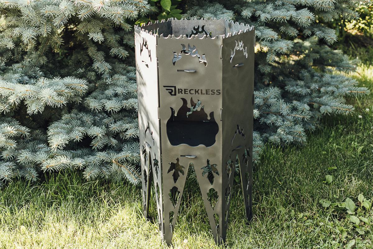 Печь под казан Reckless высокая 3 мм 39х74 см