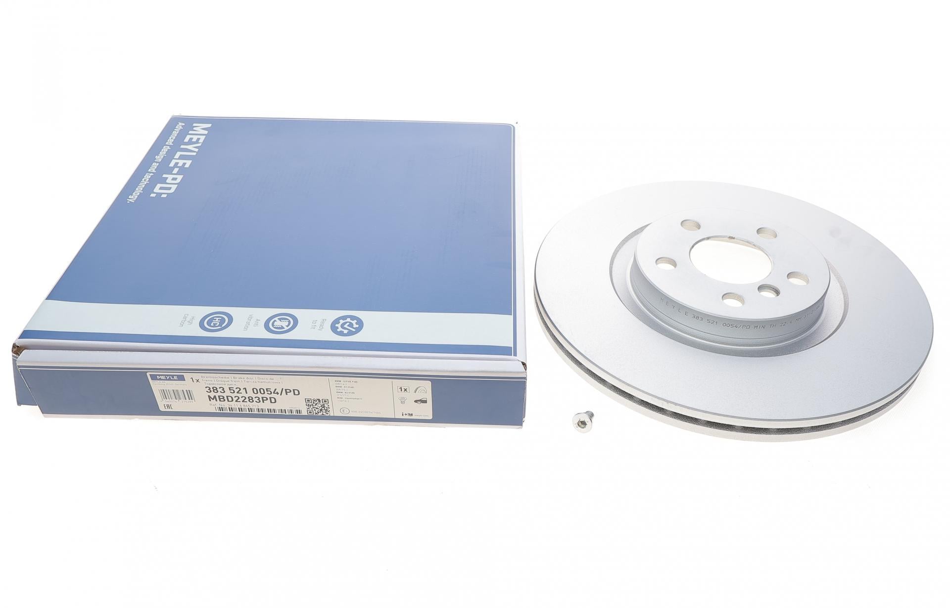 Диск тормозной передний Meyle BMW 2 F45/X1 F48/Mini Countryman 13-330x24 мм (383 521 0054/PD MEYLE)