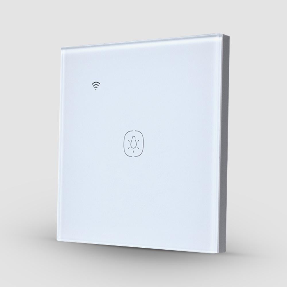 Выключатель сенсорный Tuya WiFi 1 клавиша без нулевой линии Белый