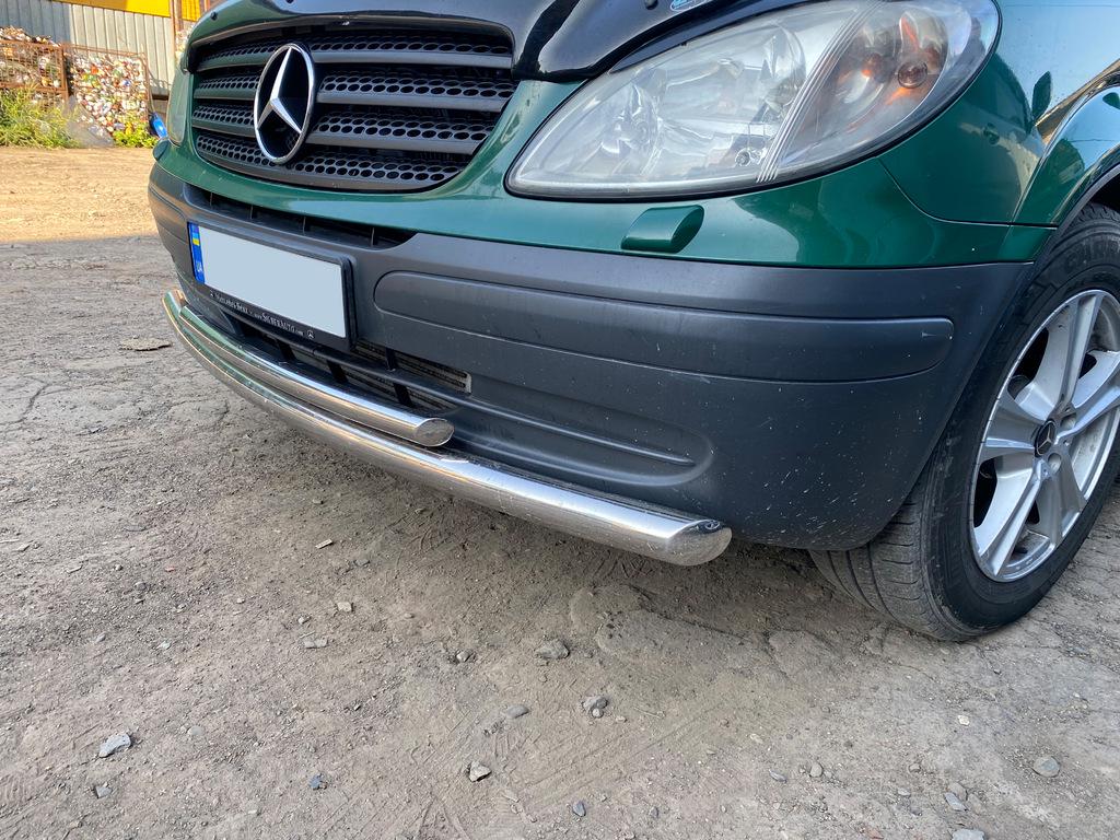 Губа нижняя ST014 2010-2015 51 ↗ 42 мм CAN для Mercedes Vito W639 2004-2014 гг. нержавеющая сталь Хром