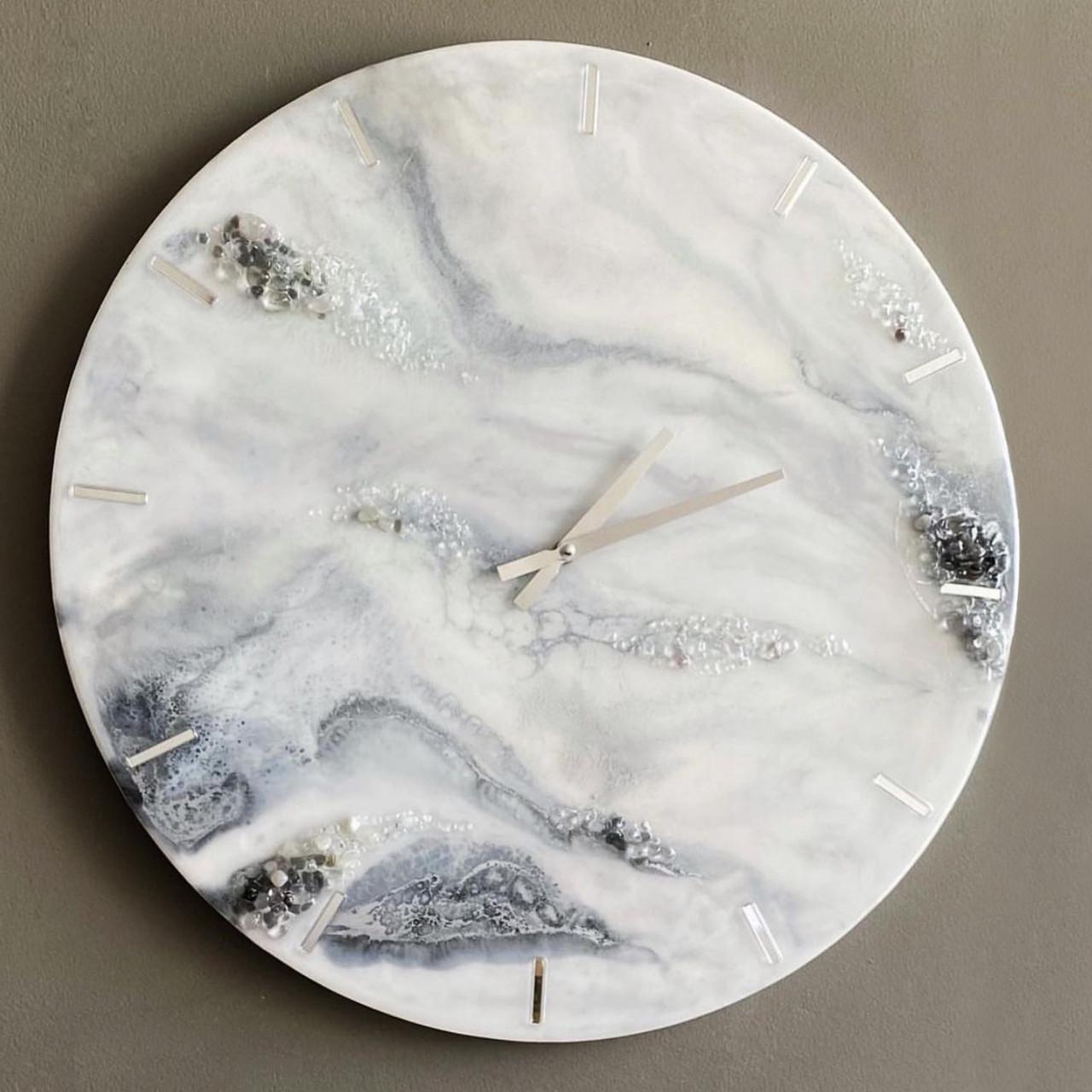 Годинник настінний круглий з епоксидної смоли EPOXY M64 35x35 см