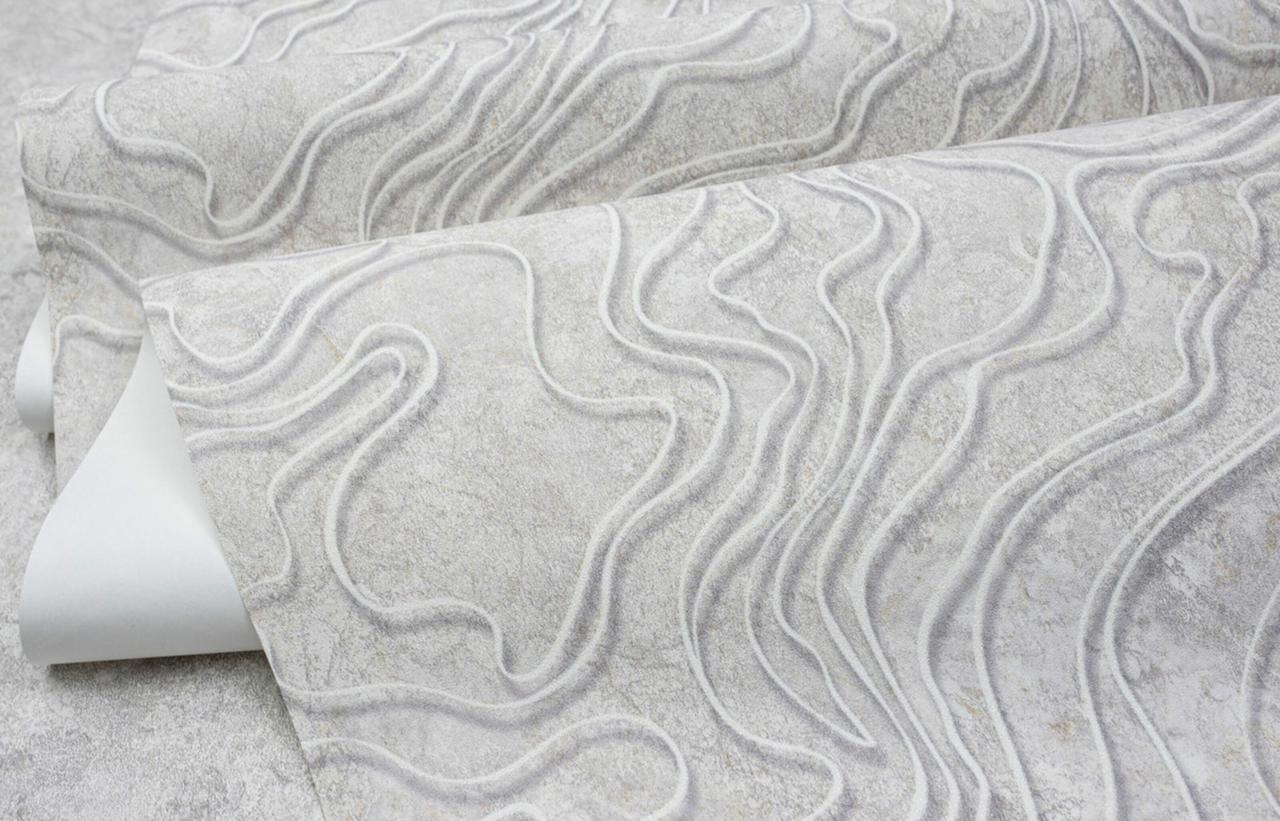 Обои флизелиновые SINTRA Travertino 526002 декор винил горячего тиснения 1,06х10,05 м Серый