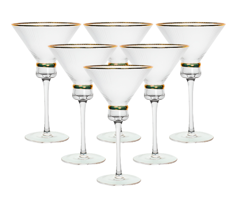 Набор бокалов для мартини Stunning 6 шт. по 300 мл Прозрачный/Золотой