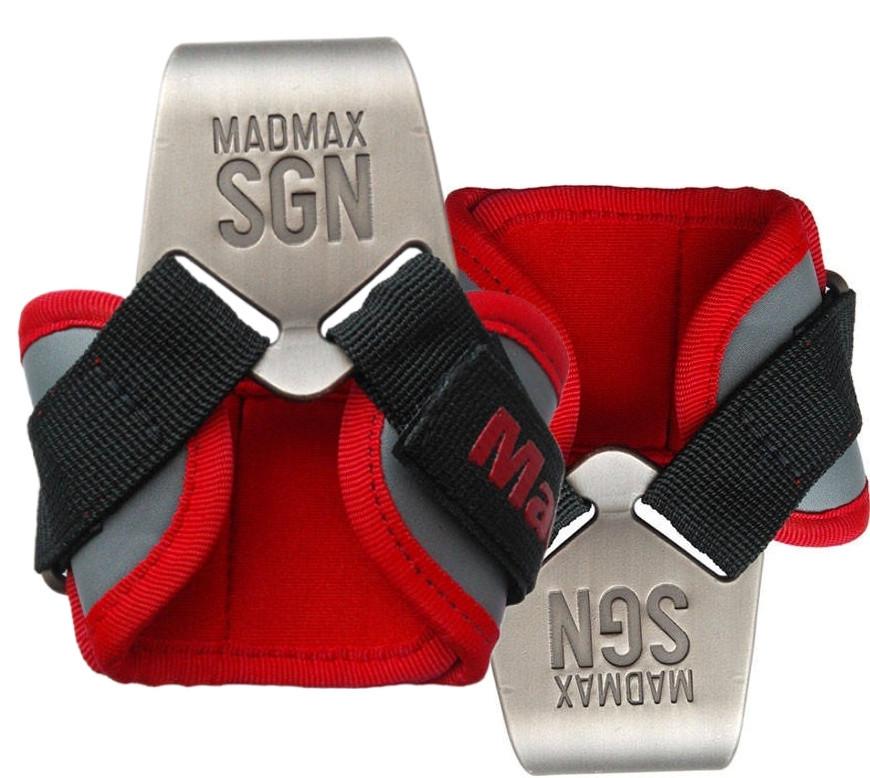 Крюки для тяги на запястье MadMax MFA-330 Lat Hooks Antic silver/Grey/Red (A-012925)