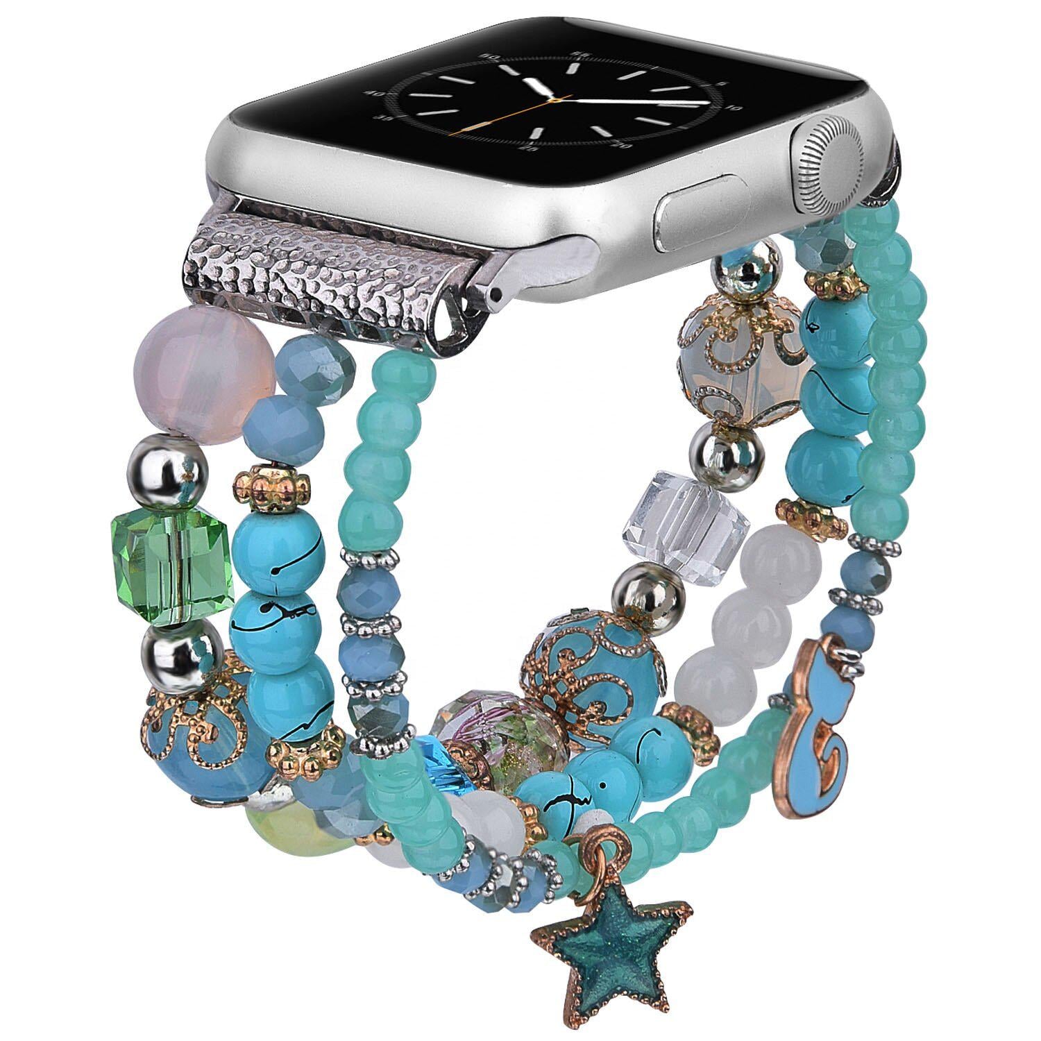 Ремешок для Apple Watch Морская звезда из бусин 38-40 мм Бирюзовый