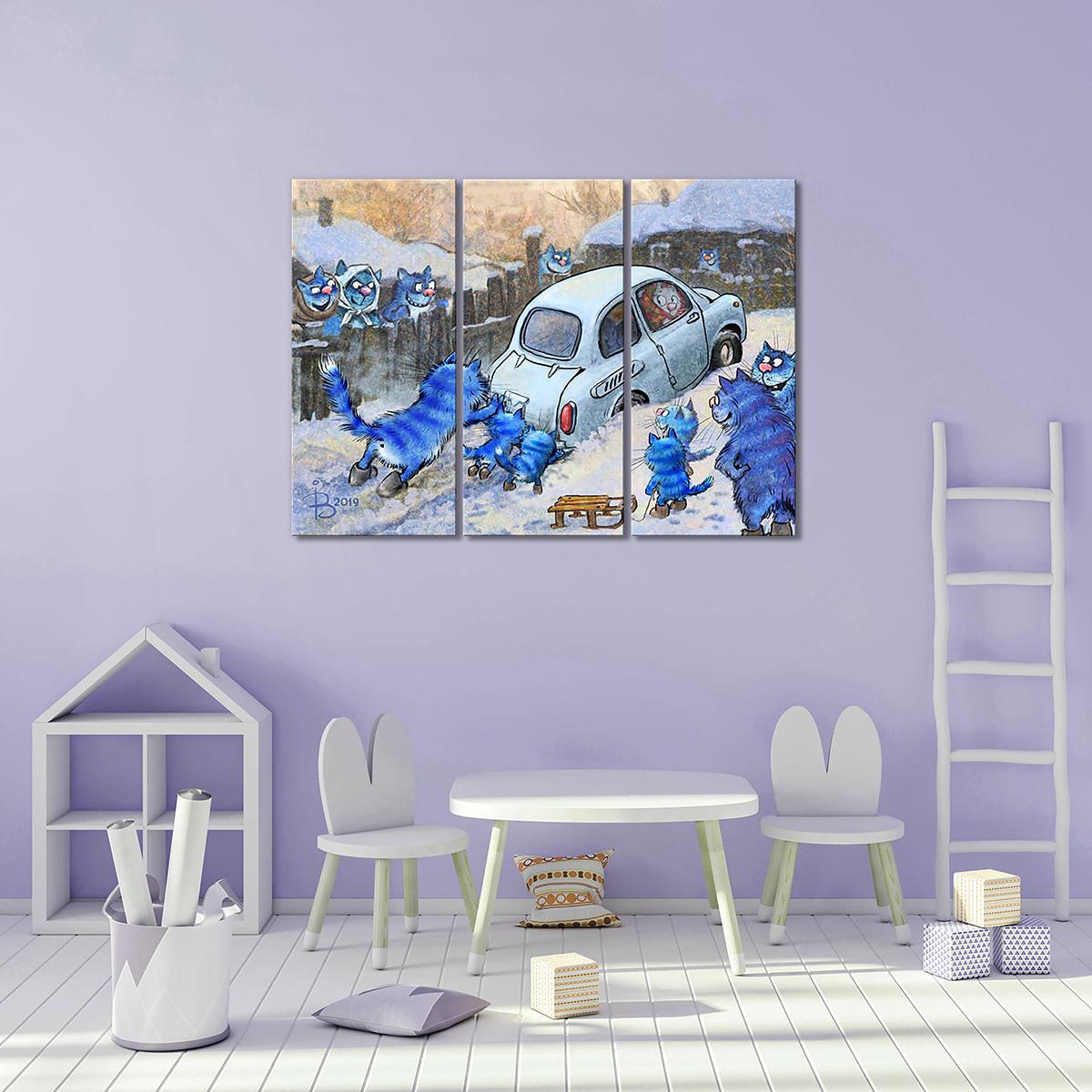 Модульная картина По-соседски 3 модуля 50x75 см Модульная картина По-соседски 3 модуля 50x75 см