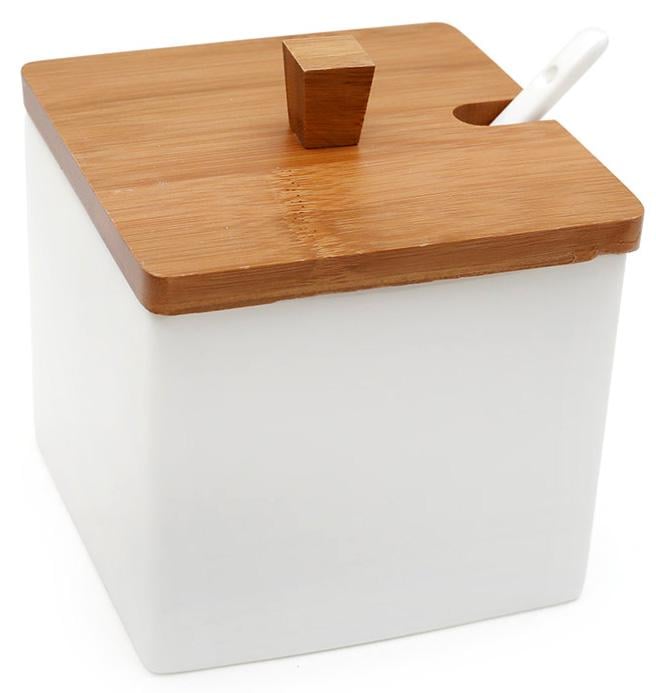 Банка Ceram-Bamboo 600 мл для сахара соли или специй квадратная (BD-375-303)