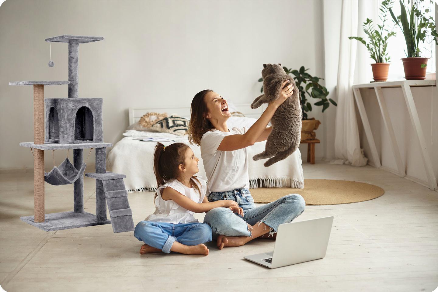 Кігтеточка для котів Pethaus PH-007 Кошачий будиночок дерев’яний 125 см (23114205) - фото 5