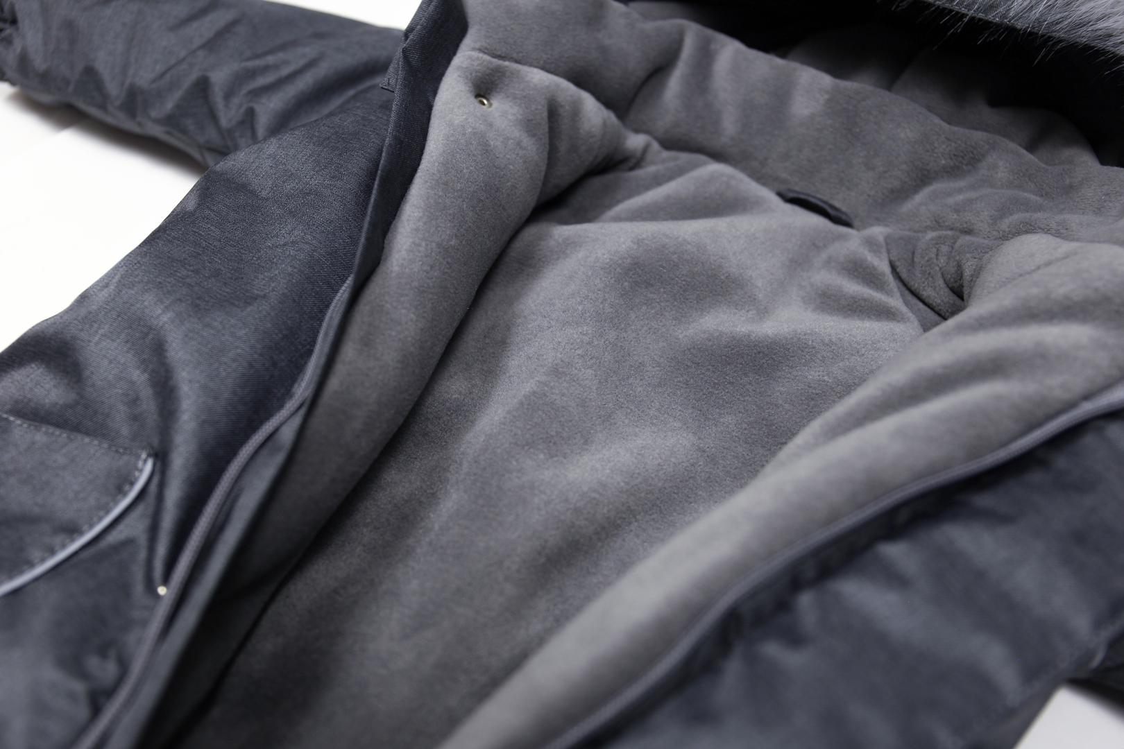 Дитячий зимовий комбінезон з капюшоном DoRechi Аполло з хутром 74 см Графітовий (21461) - фото 9