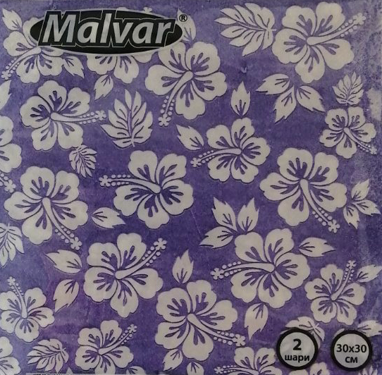 Салфетка Malvar Цветы двухслойные 30х30 см 40 шт. (12268)