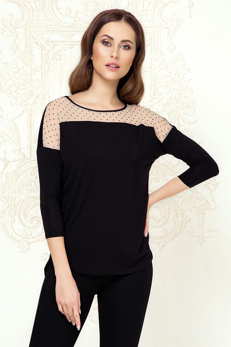 Блуза Anabel Arto р. 52/3XL Черный/Бежевый (64599)