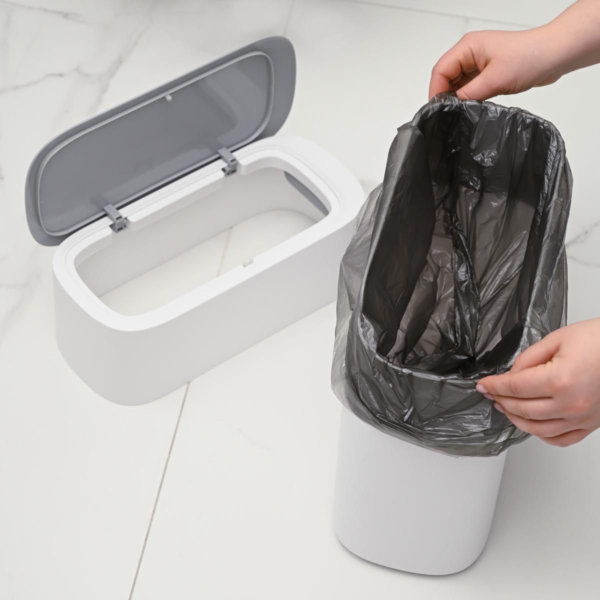 Мусорное ведро MVM BIN-22 12L white/gray с крышкой 12 л Серый (224806) - фото 9 Мусорное ведро MVM BIN-22 12L white/gray с крышкой 12 л Серый (224806) - фото 9