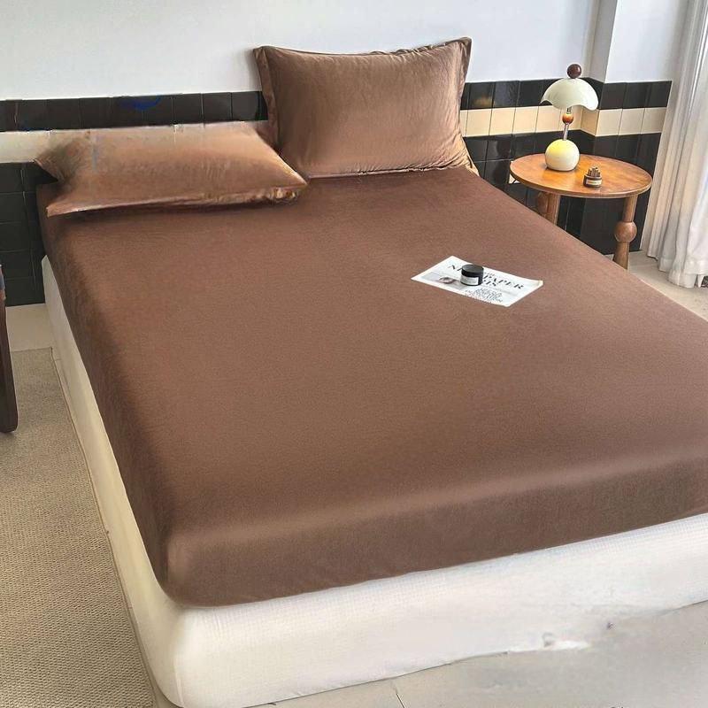 Простыня на резинке Colorful Home велюровая 160x200x25 см Коричневый (1632) - фото 5 Простыня на резинке Colorful Home велюровая 160x200x25 см Коричневый (1632) - фото 5