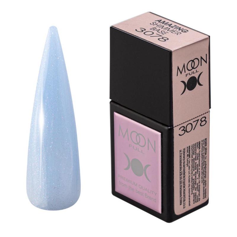 Базовое покрытие цветное с шиммером Moon Full AMAZING Shimmer Base №3078 12 мл