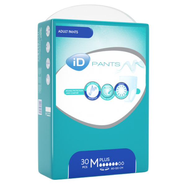 Підгузки-трусики для дорослих iD Plus M 30 шт. Підгузки-трусики для дорослих iD Plus M 30 шт.