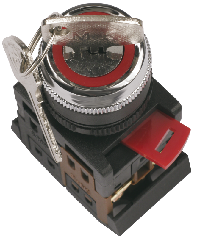 Перемикач I-O УЕК AKS-22 1NO+1NC 22 мм 2 положення з ключем Чорний (BSW10-AKS-2-K02) Перемикач I-O УЕК AKS-22 1NO+1NC 22 мм 2 положення з ключем Чорний (BSW10-AKS-2-K02)