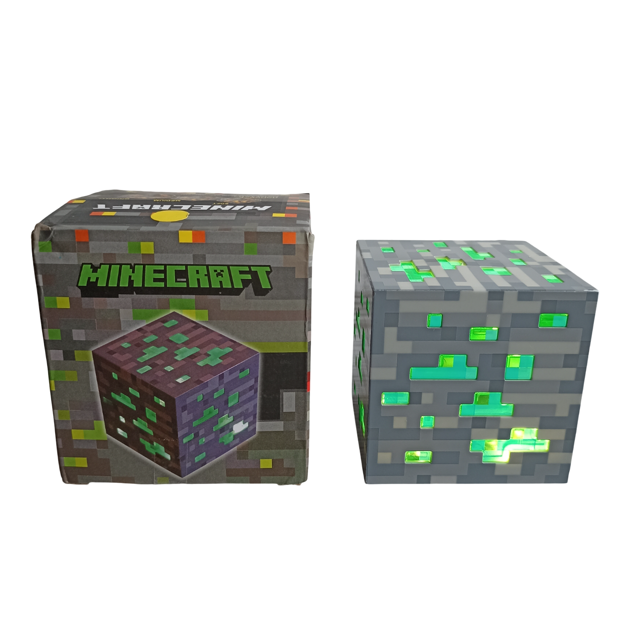 Ночник USB Куб Майнкрафт LED акумуляторный 7,5 см зеленый (2612940098)