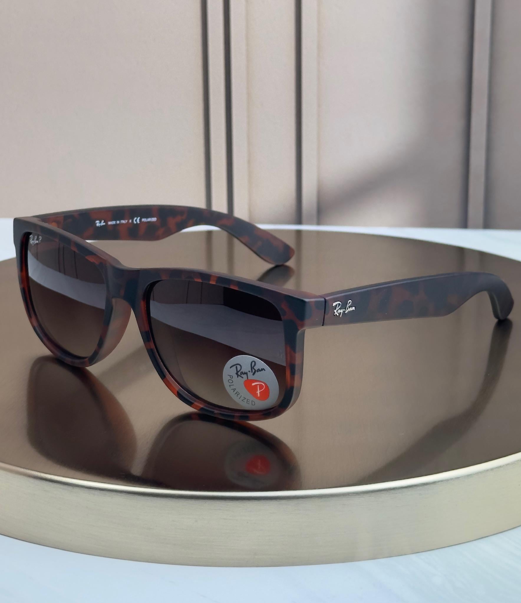 Солнцезащитные очки RAY-BAN Justin RB4165 Гавана матовая коричневая градиентная линза поляризована