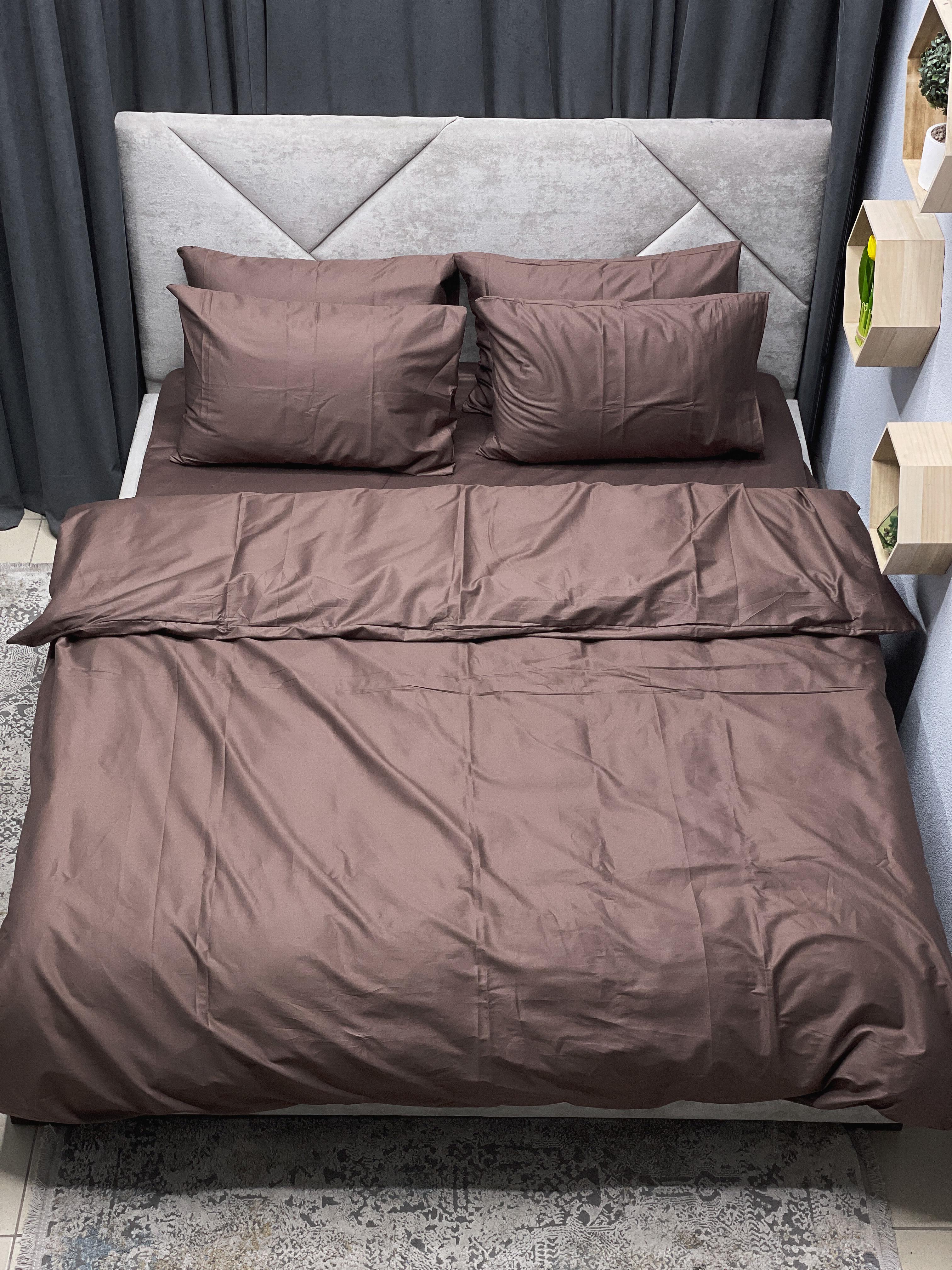 Комплект постельного белья Ego-textile 9902S сатин Коричневый (199171462)