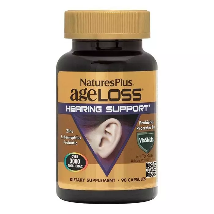 Добавка підтримка слуху AgeLoss Natures Plus Hearing Support 90 капсул (NTP8013)