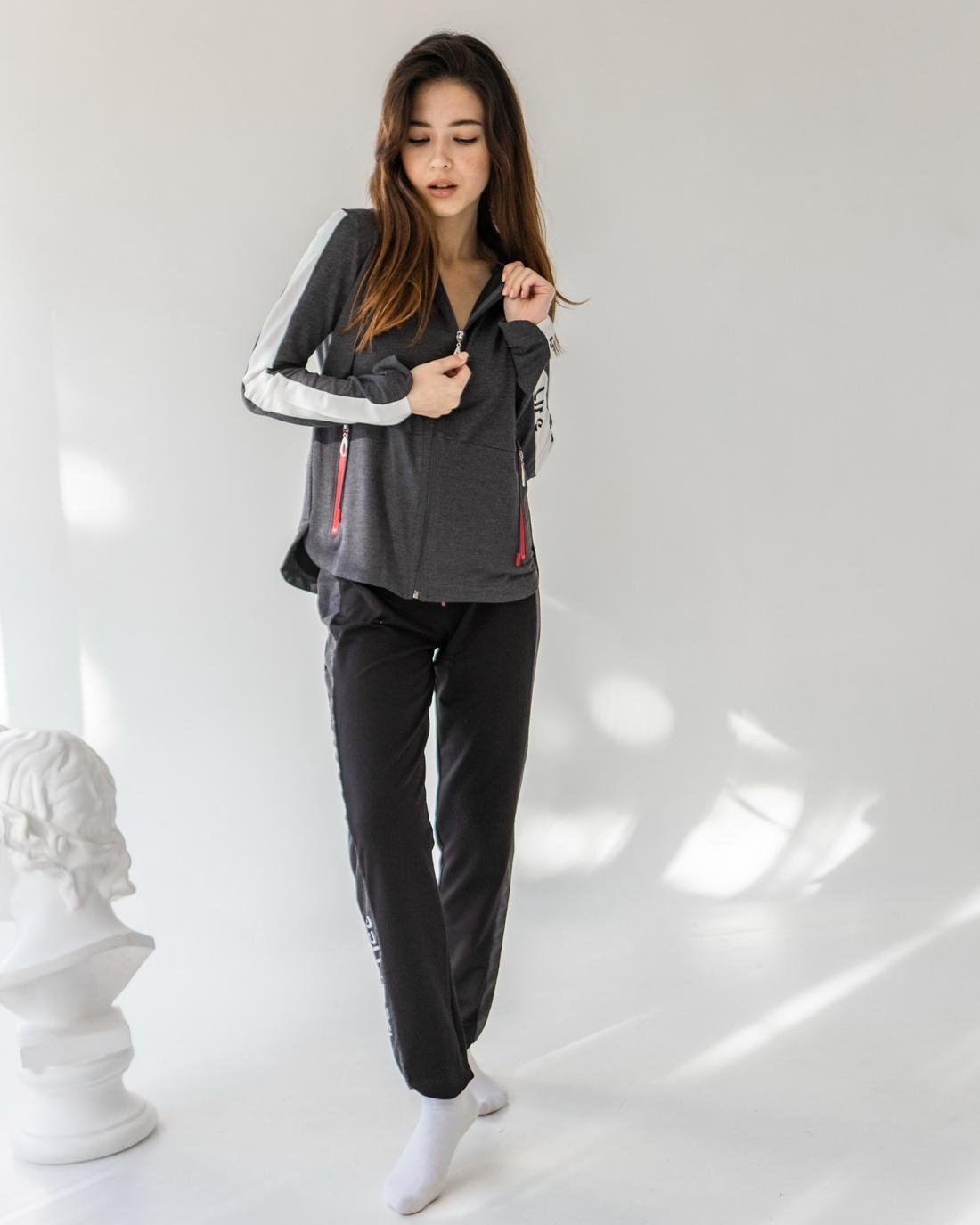 Костюм женский с брюками Best Life M Темно-серый (88942)