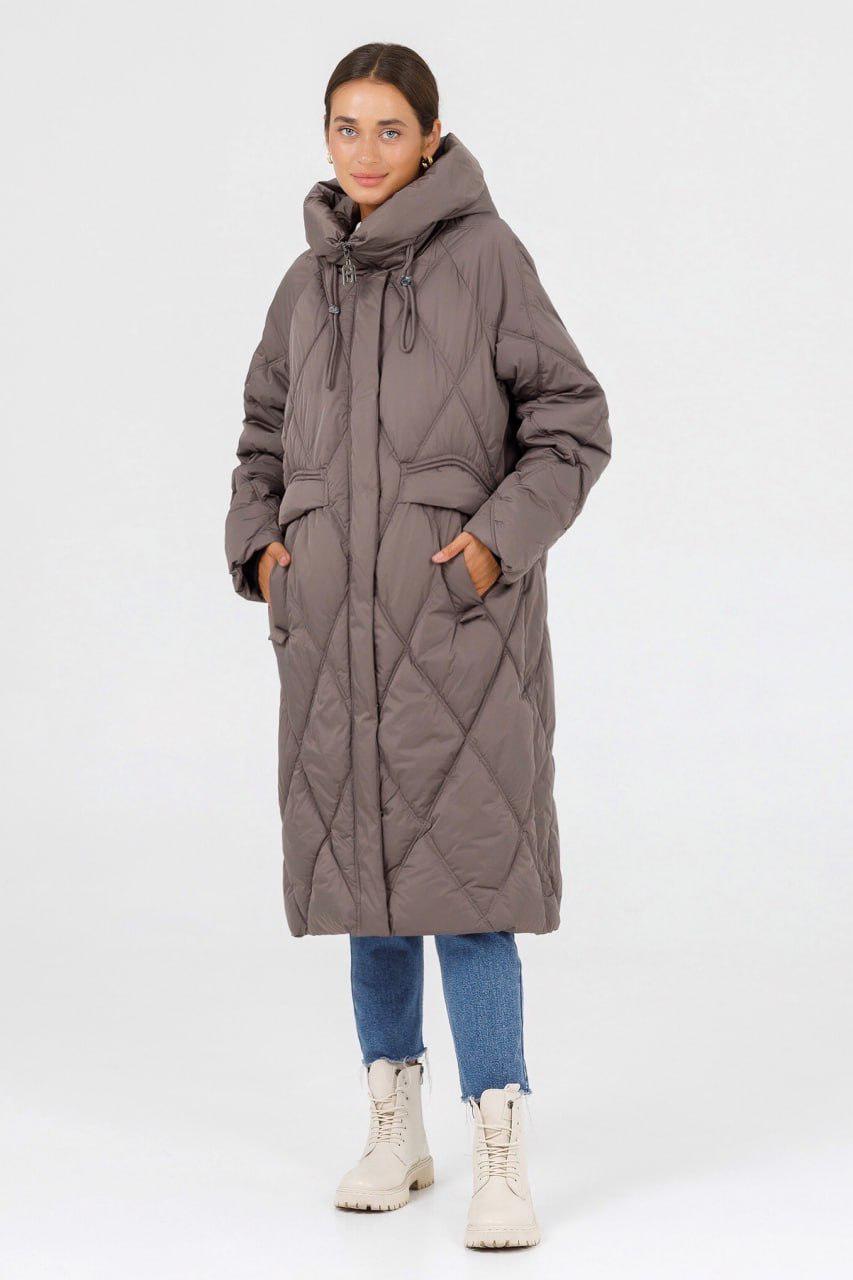 Пуховик жіночий батал Mishele р. 58 Мокко (30342\58) - фото 3