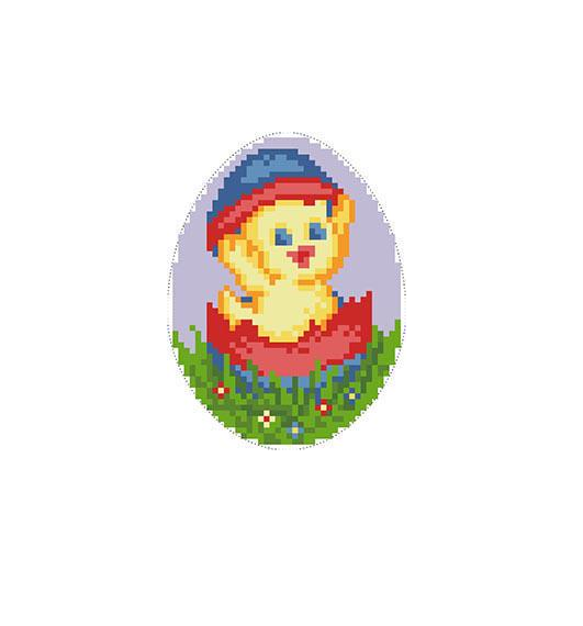 Схема сшитая пасхальная игрушка для вышивки бисером и нитками на ткани (ТР267аБ)