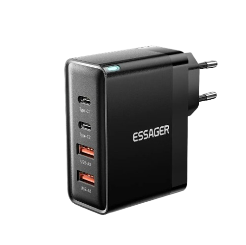 Зарядний пристрій Essager 100W GAN USB-A Type-C Black (0237) - фото 1 Зарядний пристрій Essager 100W GAN USB-A Type-C Black (0237) - фото 1