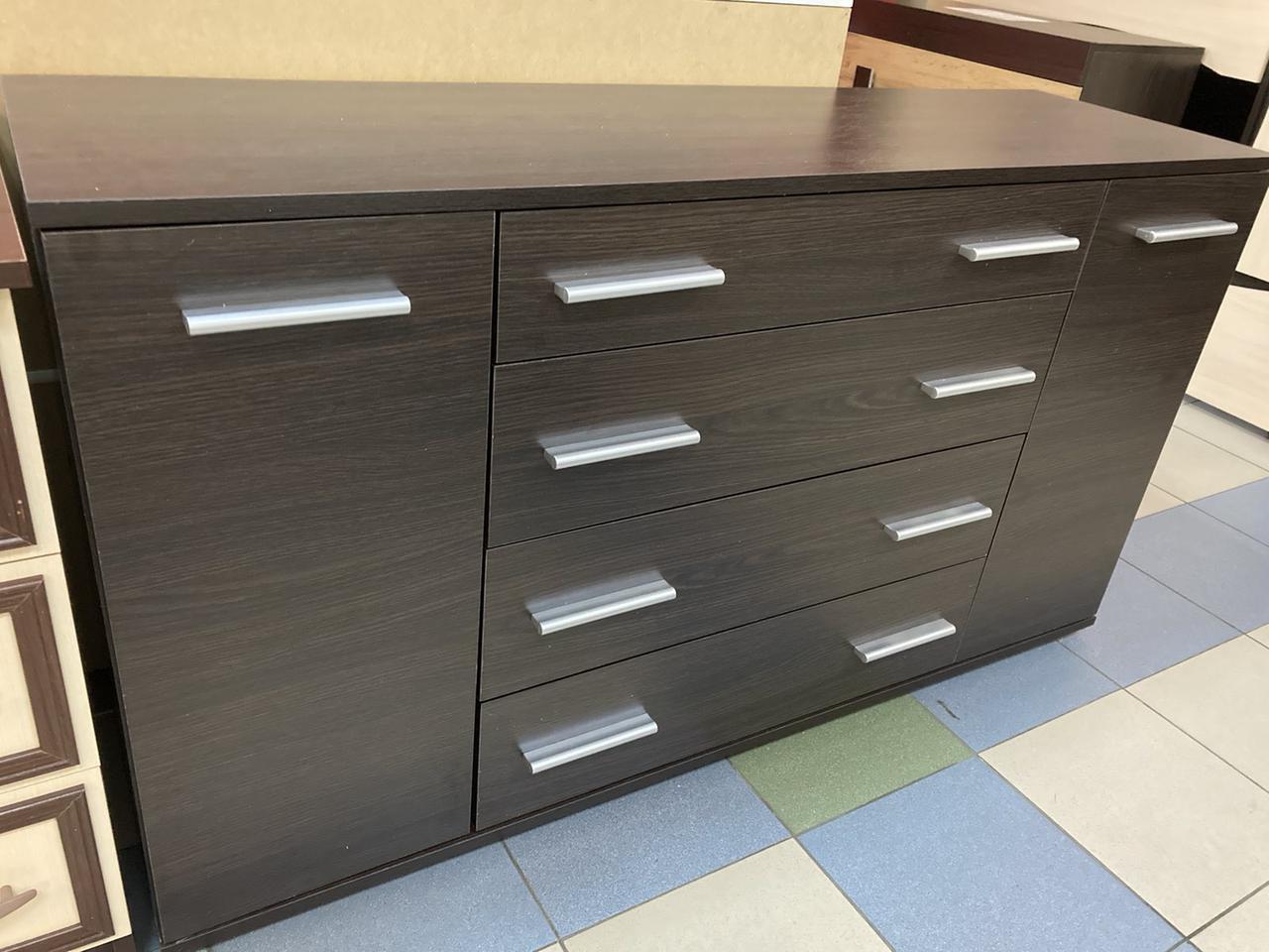Комод для вітальні з висувними шухлядами Еверест роликові направляючі 130х38х73 см Венге темний (21880983) - фото 5 Комод для вітальні з висувними шухлядами Еверест роликові направляючі 130х38х73 см Венге темний (21880983) - фото 5
