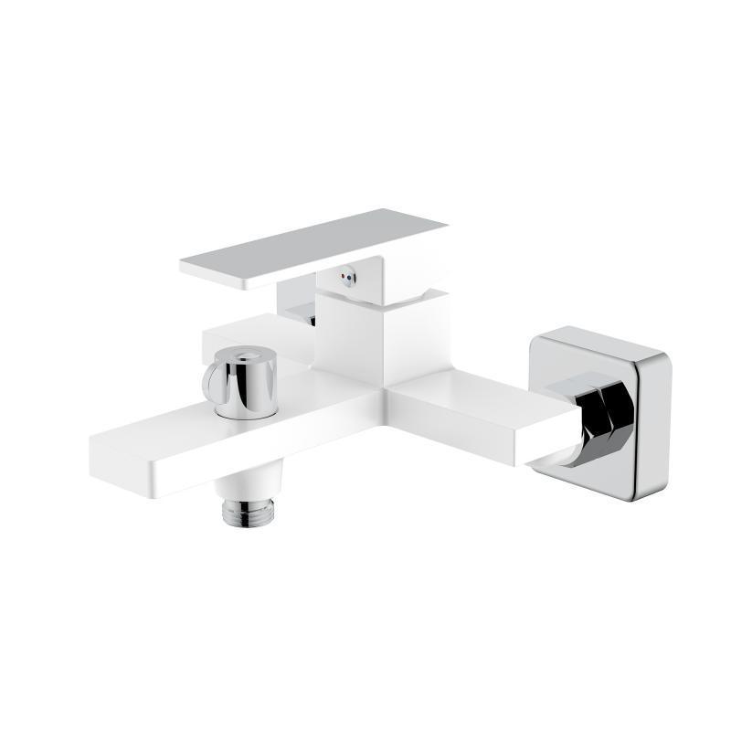 Змішувач для ванни Qtap Gemini з душовим гарнітуром QTGEM259CRW45683 Chrome/White