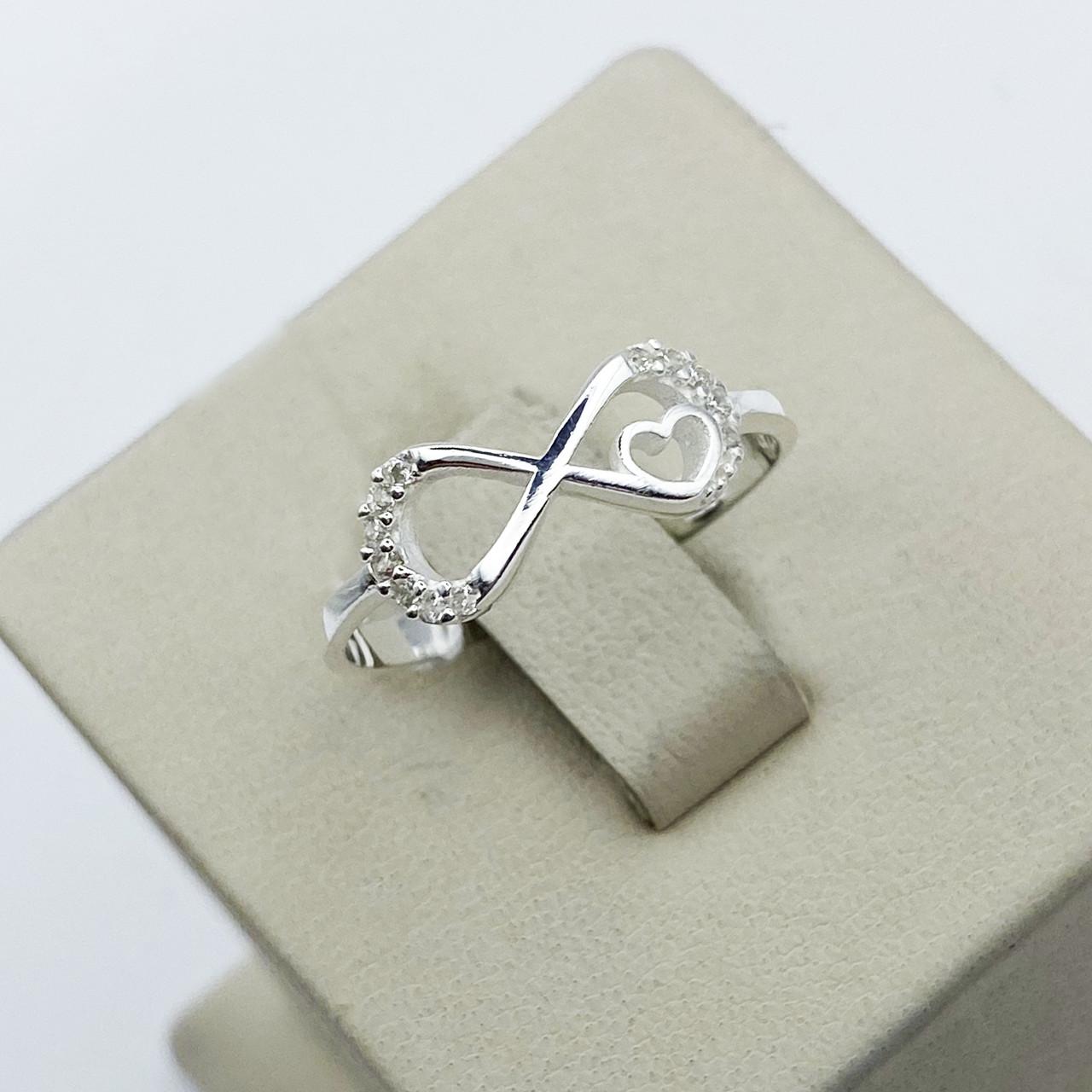 Кольцо серебряное Бесконечность с кубическим цирконием р. 18 1,52 г (1922539492)
