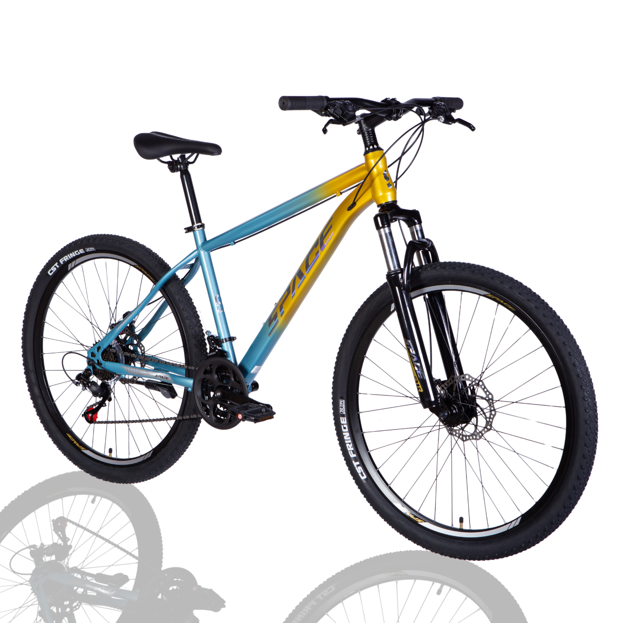 Велосипед ST SPACE MARS DD FR 2025 27,5" 17" Золотисто-голубой