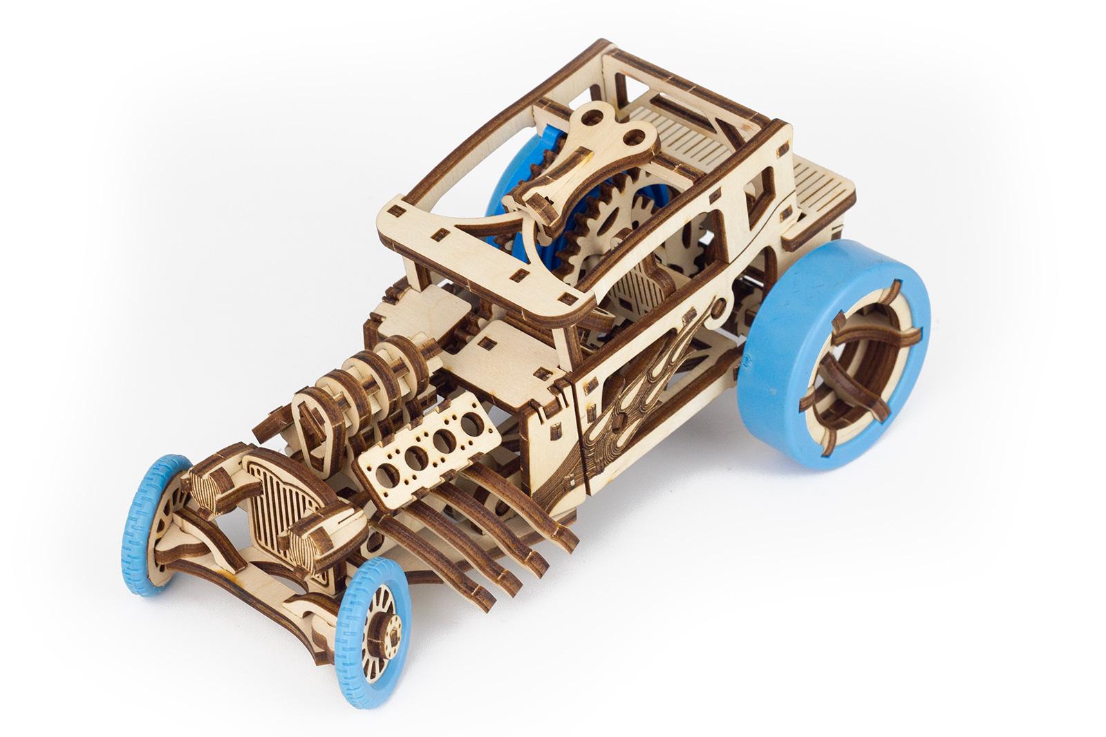 Конструктор механический 3D Time for Machine Hot Rod автомобиль Голубой (T4M380303BL) - фото 5