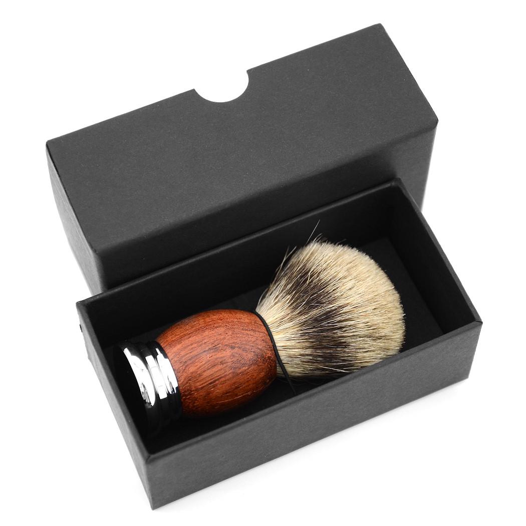 Помазок с ручкой из розового дерева и барсучьим ворсом - фото 5