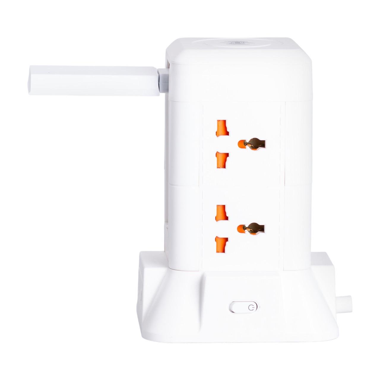 Фильтр сетевой удлинитель с лампой на 6 универсальных розеток с 2 USB 1 Type-C 2,8 м (A-034368) - фото 2