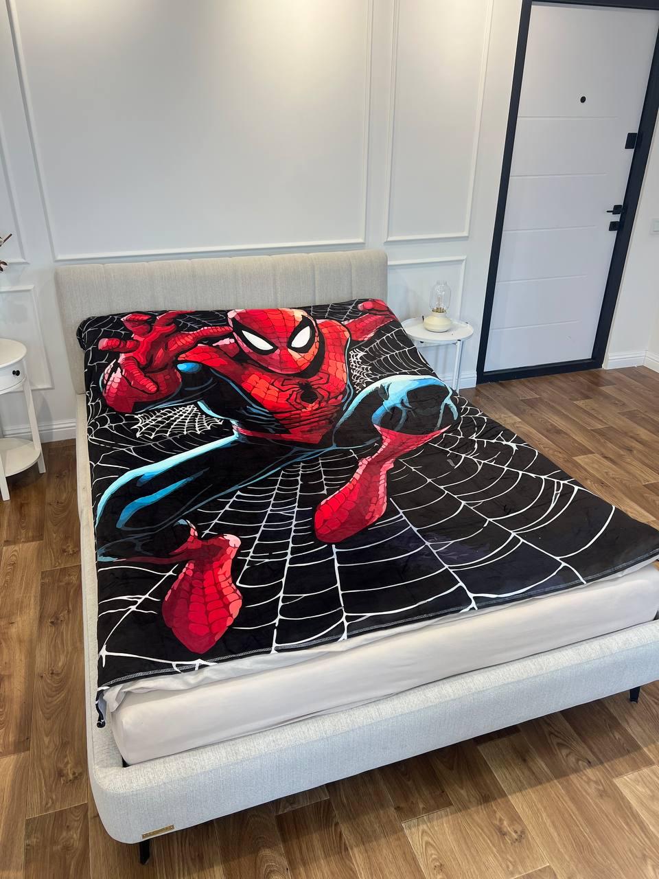 Плед плюшевый с 3D рисунком Spider man велюр 135х160 см (120222465В)