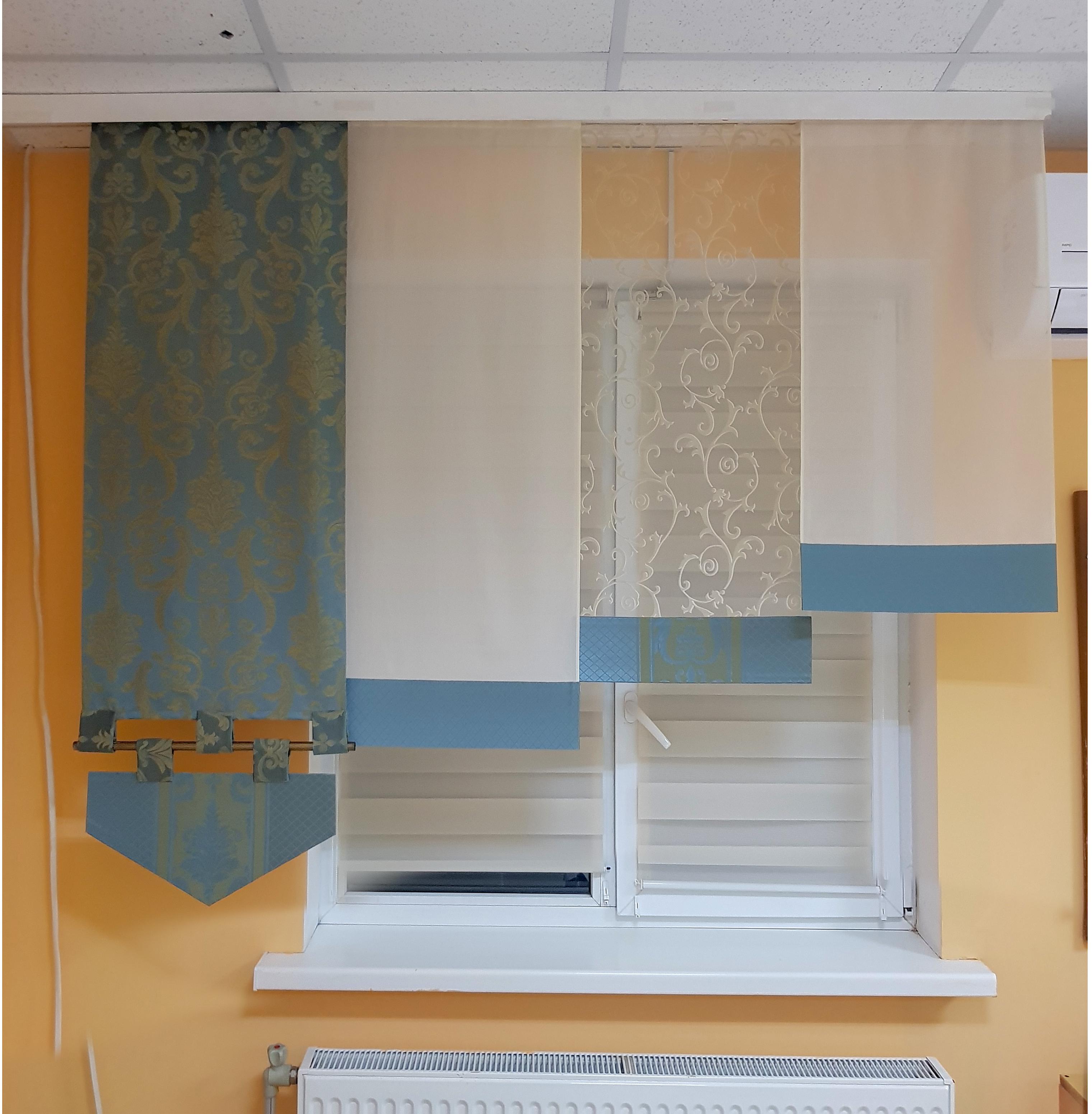 Комплект панельних фіранок Firanka Дамаск 4 шт. карниз 180 см Бірюзовий з блакитним/Молочний (23_9п) - фото 2 Комплект панельних фіранок Firanka Дамаск 4 шт. карниз 180 см Бірюзовий з блакитним/Молочний (23_9п) - фото 2