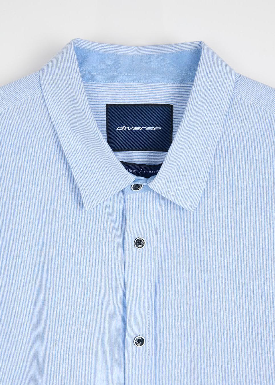 Сорочка чоловіча Diverse CORE LINEN довгий рукав M Біло-блакитний (5905384104571) - фото 4