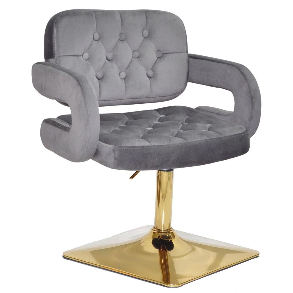 Стул FANCY SQ LIFT GOLD 1034 бархат Серый (900514)