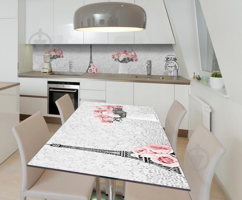 Наклейка виниловая на стол Zatarga  "Серая Рябь Розы" 600х1200 мм