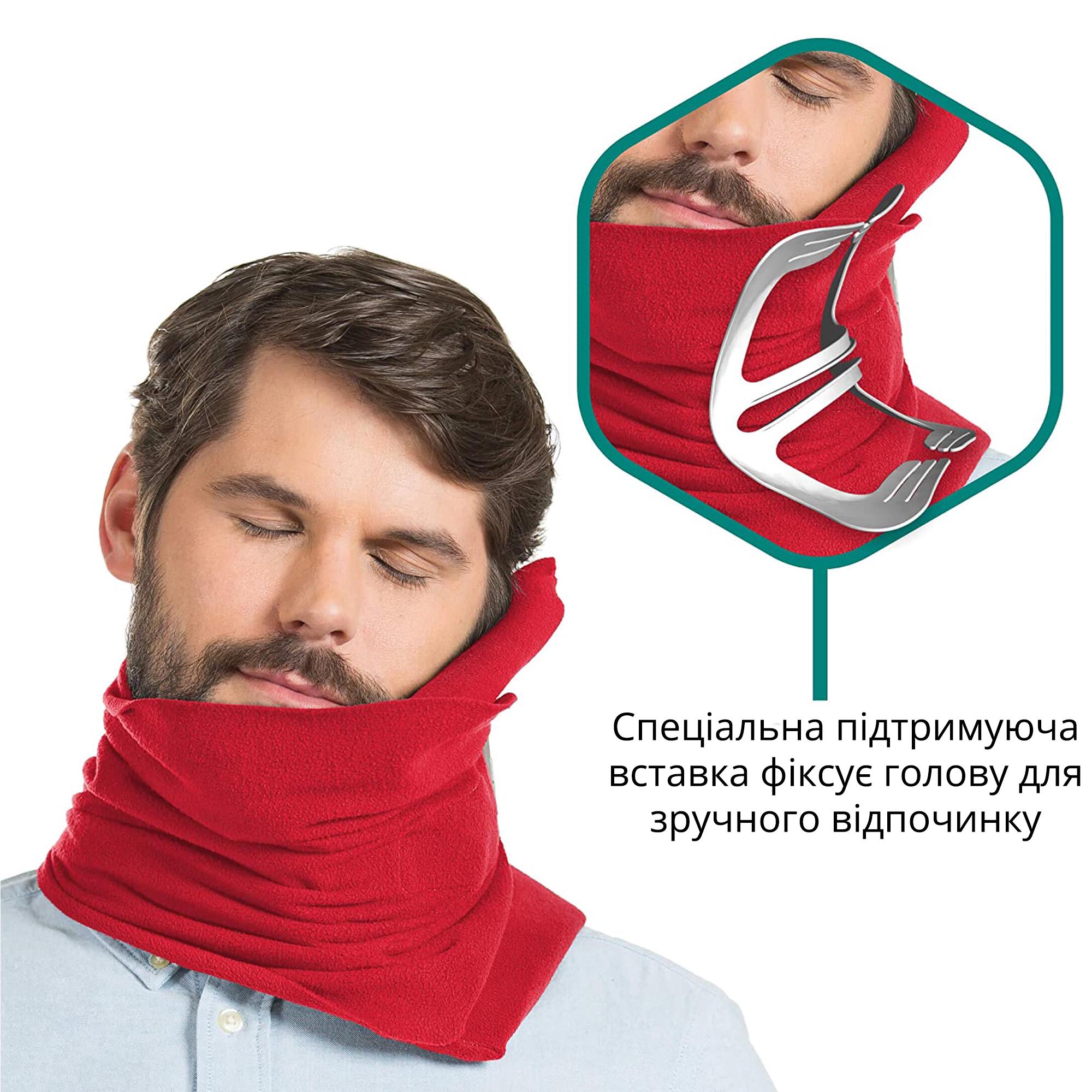 Подушка-шарф Travel Pillow для подорожей Червоний - фото 3