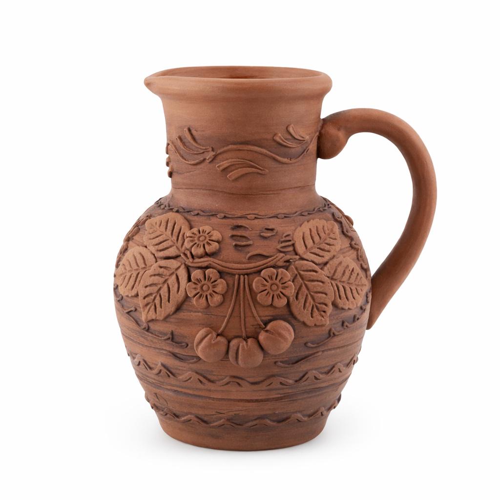 Кружка-кувшин Вишня глиняная 1500 мл (1646381629)