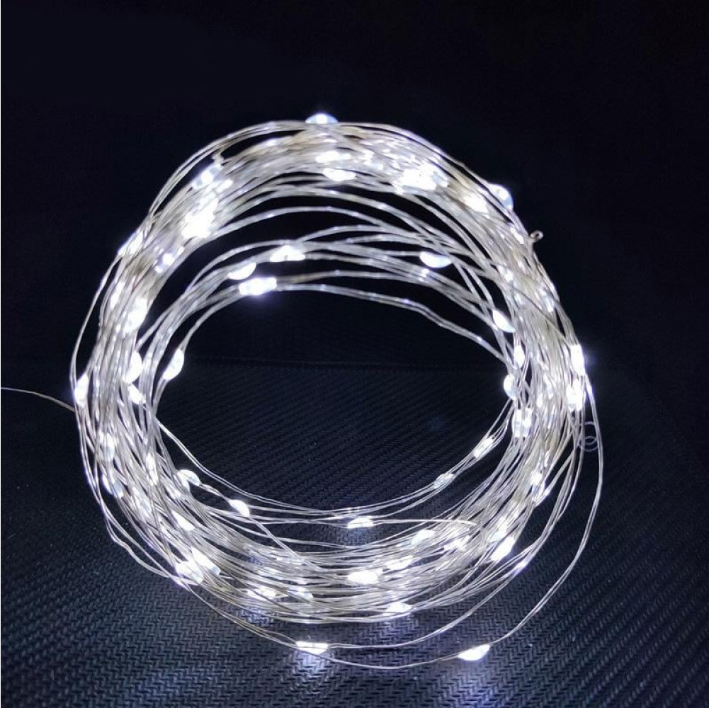 Гірлянда світлодіодна нитка Роса від USB 200 LED 8 режимів IP44 20 м Білий - фото 6 Гірлянда світлодіодна нитка Роса від USB 200 LED 8 режимів IP44 20 м Білий - фото 6