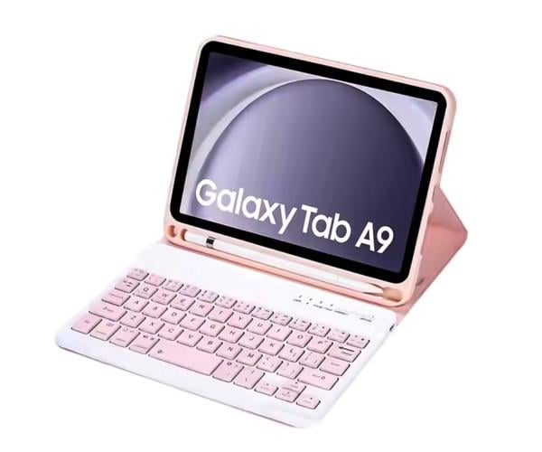 Чехол с Bluetooth-клавиатурой Glass Magnet Flip Cover 360 для Samsung Galaxy Tab A9 Розовый