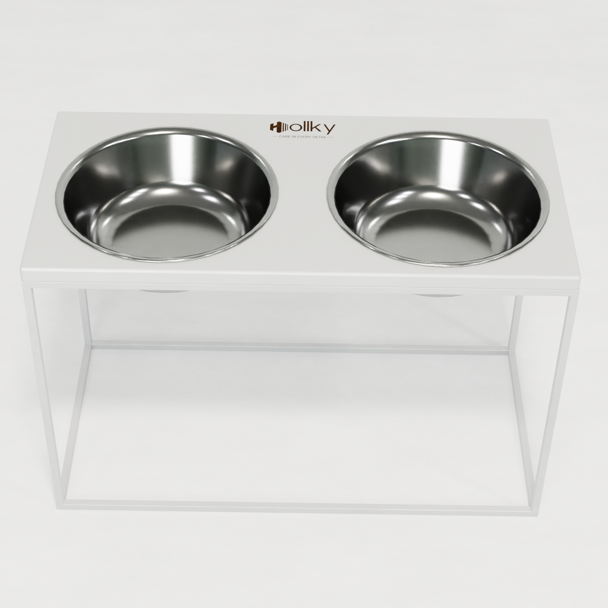 Миски на подставке для очень больших собак Hollky Base XXL40 2х2,8 л (BXXL40-643240-WHWH) - фото 2 Миски на подставке для очень больших собак Hollky Base XXL40 2х2,8 л (BXXL40-643240-WHWH) - фото 2